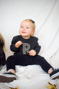 BABY METALLIC INITIAL SWEATER