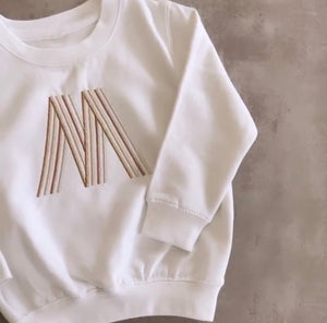 METALLIC INITIAL SWEATER