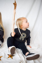 Load image into Gallery viewer, BABY METALLIC INITIAL SWEATER
