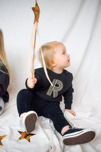 BABY METALLIC INITIAL SWEATER