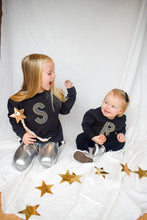 Load image into Gallery viewer, BABY METALLIC INITIAL SWEATER
