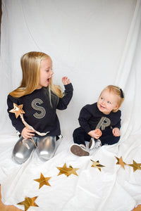 BABY METALLIC INITIAL SWEATER